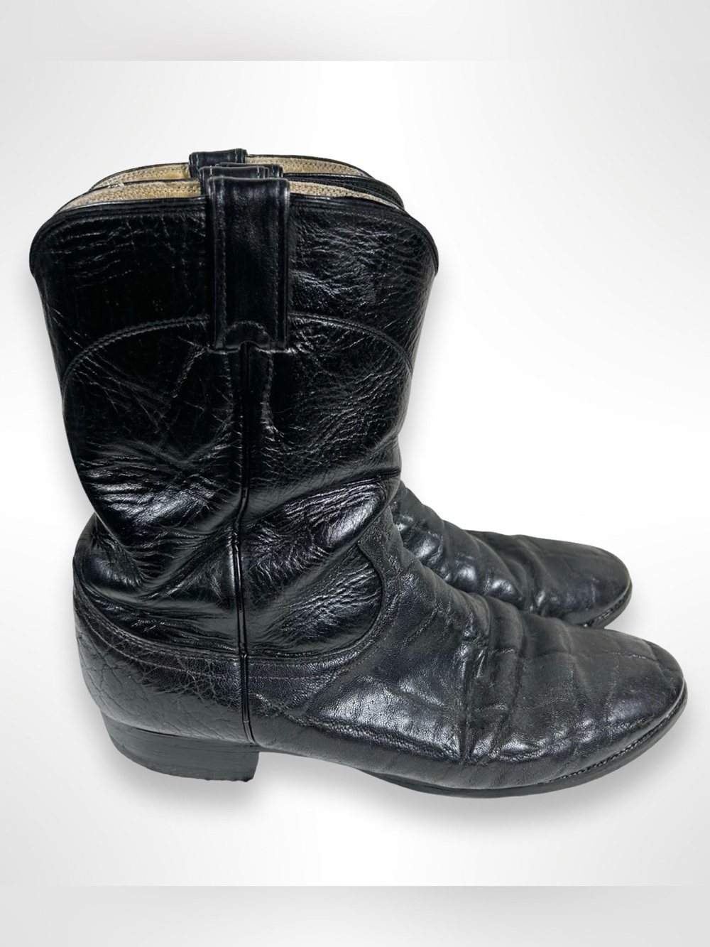 JUSTIN vintage 80s elephant skin western boots